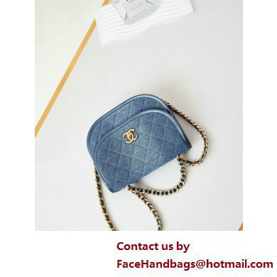 Chanel Washed Denim  &  Gold-Tone Metal Small Messenger Bag AS4850 Blue 2025